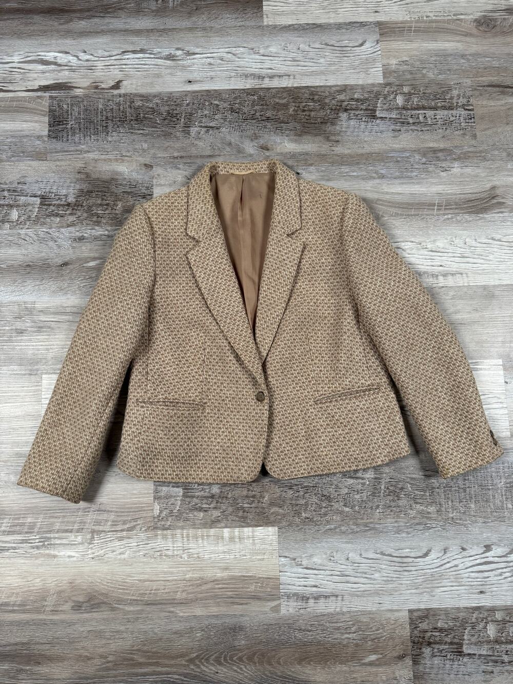 Vintage 80s St Michael Wool Tweed Blazer Dark Academia Old Money Preppy Fall 18